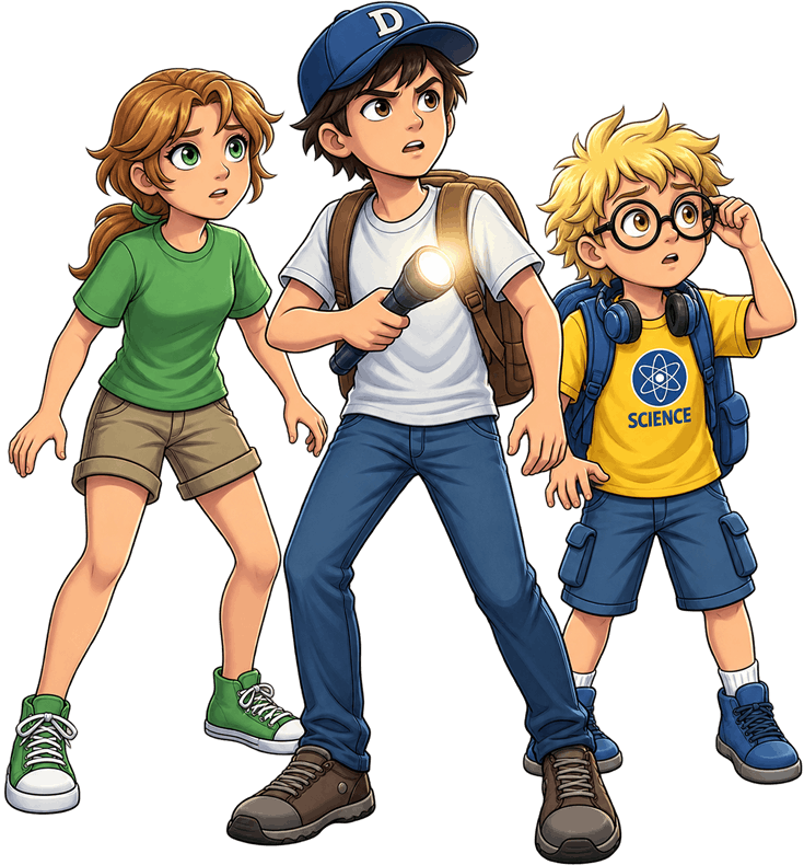 David, Emily and Carl investigating